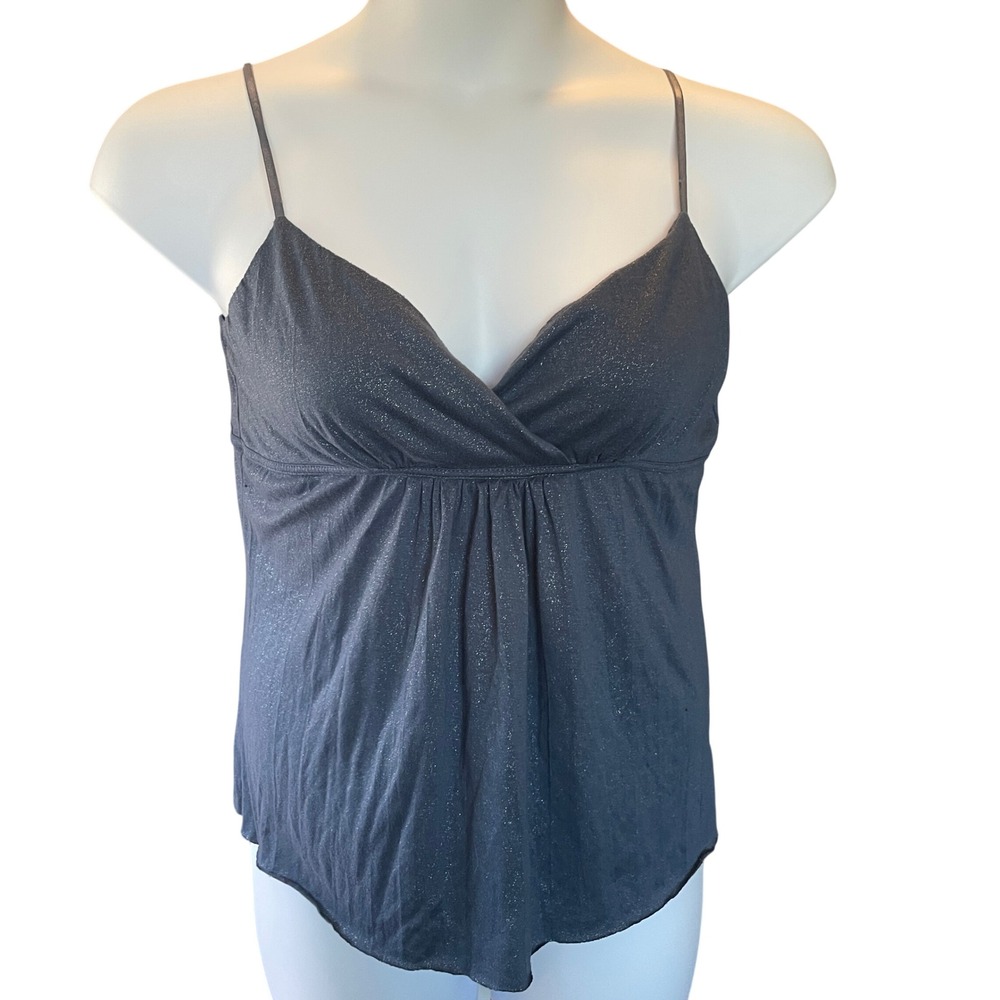 Womens Y2K Fairy Babydoll Metallic Cami Large Blue Ethereal Glitter‎